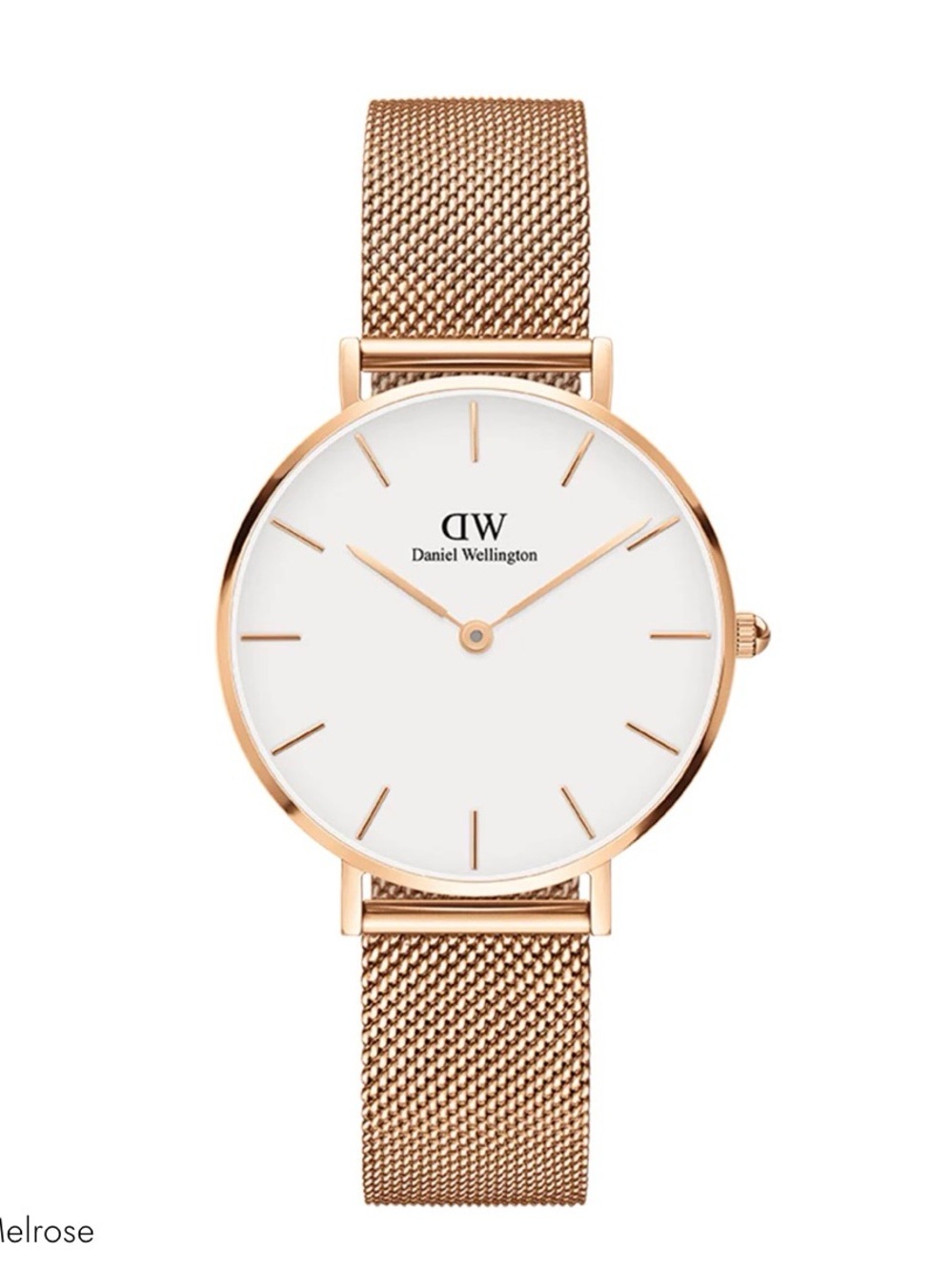 Daniel Wellington Rose Gold Petite Melrose Mesh Strap Watch